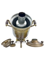 Самовар антикварный на дровах "Банка" 6 литров М.И. Слиозберг латунь в патине