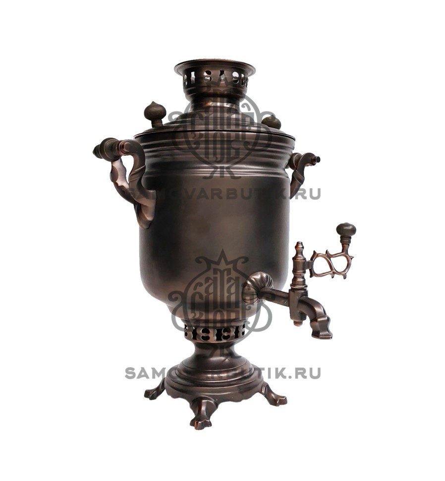 Самовар на дровах "Банка" 7 литров патинированный "Люкс"