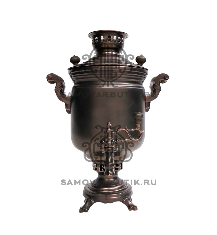 Самовар на дровах "Банка" 7 литров патинированный "Люкс"