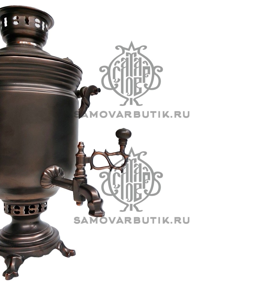 Самовар на дровах "Банка" 7 литров патинированный "Люкс"