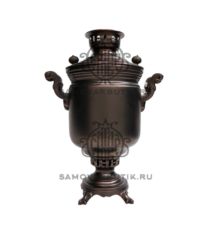 Самовар на дровах "Банка" 7 литров патинированный "Люкс"