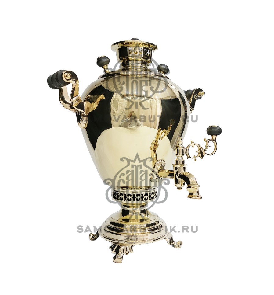 Самовар антикварный на дровах "Яйцо" 4 литра В. С. Баташева латунный люкс