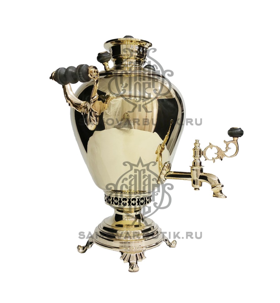 Самовар антикварный на дровах "Яйцо" 4 литра В. С. Баташева латунный люкс