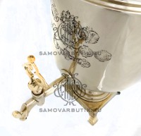 Самовар антикварный на дровах "Банка" 7 литров Ив. Гр. Баташева латунный люкс