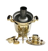 Самовар антикварный на дровах "Банка" 7 литров Ив. Гр. Баташева латунный люкс