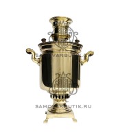 Самовар антикварный на дровах "Банка" 7 литров Ив. Гр. Баташева латунный люкс