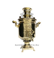 Самовар антикварный на дровах "Банка" 7 литров Ив. Гр. Баташева латунный люкс