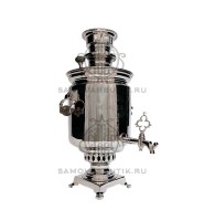 Самовар антикварный на дровах "Банка" с медалями 4 литра Братьев Шемариных никелированный