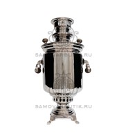Самовар антикварный на дровах "Банка" с медалями 4 литра Братьев Шемариных никелированный