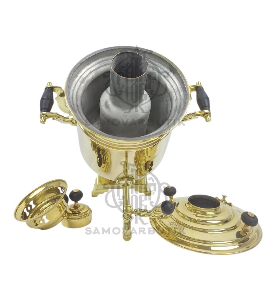 Самовар антикварный на дровах "Банка" 3 литра Тулпромторг им. Ленина латунный
