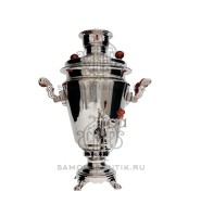 Самовар на дровах "Рюмка" 5 литров никелированный "Люкс" 