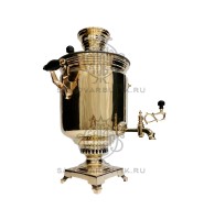 Самовар антикварный на дровах "Банка" 7 литров Тульский Патронный Завод, латунный люкс