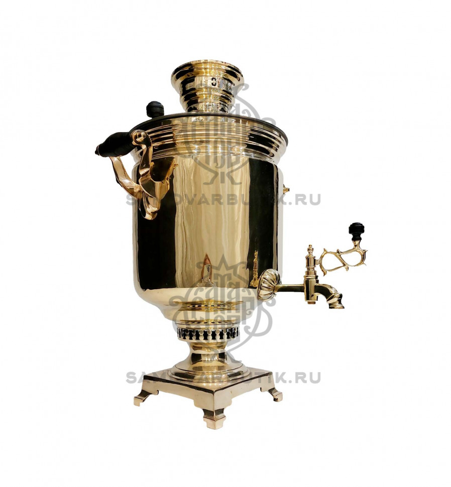 Самовар антикварный на дровах "Банка" 7 литров Тульский Патронный Завод, латунный люкс