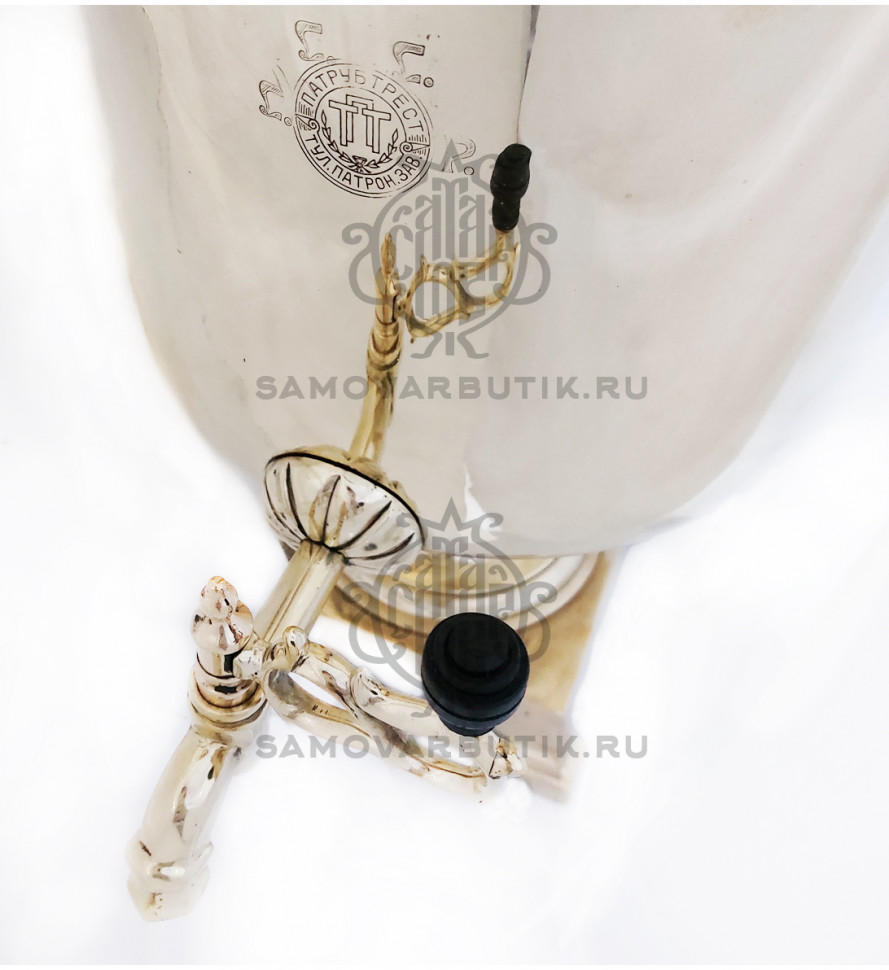 Самовар антикварный на дровах "Банка" 7 литров Тульский Патронный Завод, латунный люкс