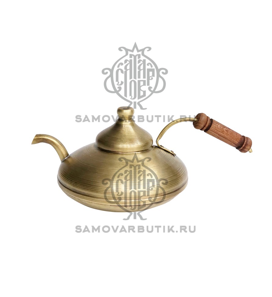 Чайник заварочный для самовара латунный 0,9 литров Алладин в патине