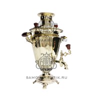 Самовар антикварный на дровах "Рюмка гранная" 4,5 литра Тульский Патронный Завод латунный люкс
