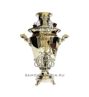 Самовар антикварный на дровах "Рюмка гранная" 4,5 литра Тульский Патронный Завод латунный люкс