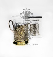 Подстаканник латунный "Русское чаепитие"
