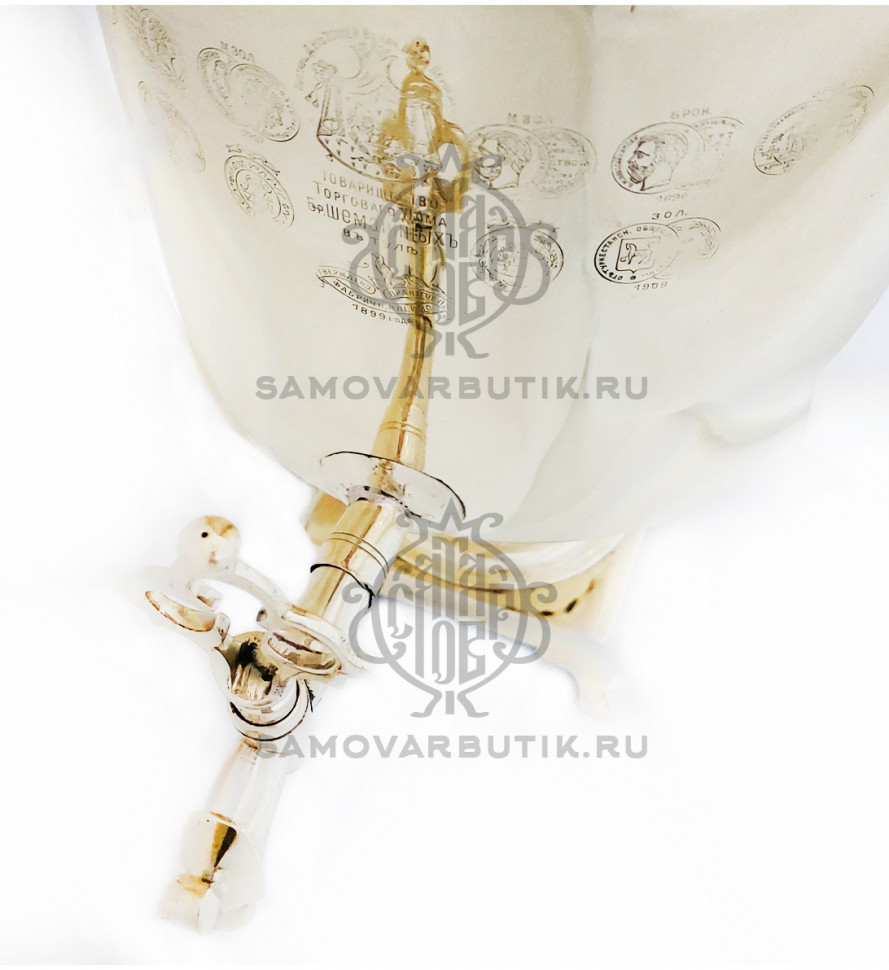 Самовар антикварный на дровах "Банка" 5,5 литров Братья Шемарины латунный люкс