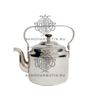 Чайник старинный 2,5 литра Штамп никелированный люкс