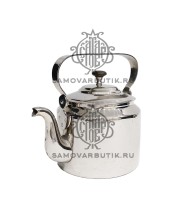 Чайник старинный 2,5 литра Штамп никелированный люкс