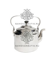 Чайник старинный 2,5 литра Штамп никелированный люкс