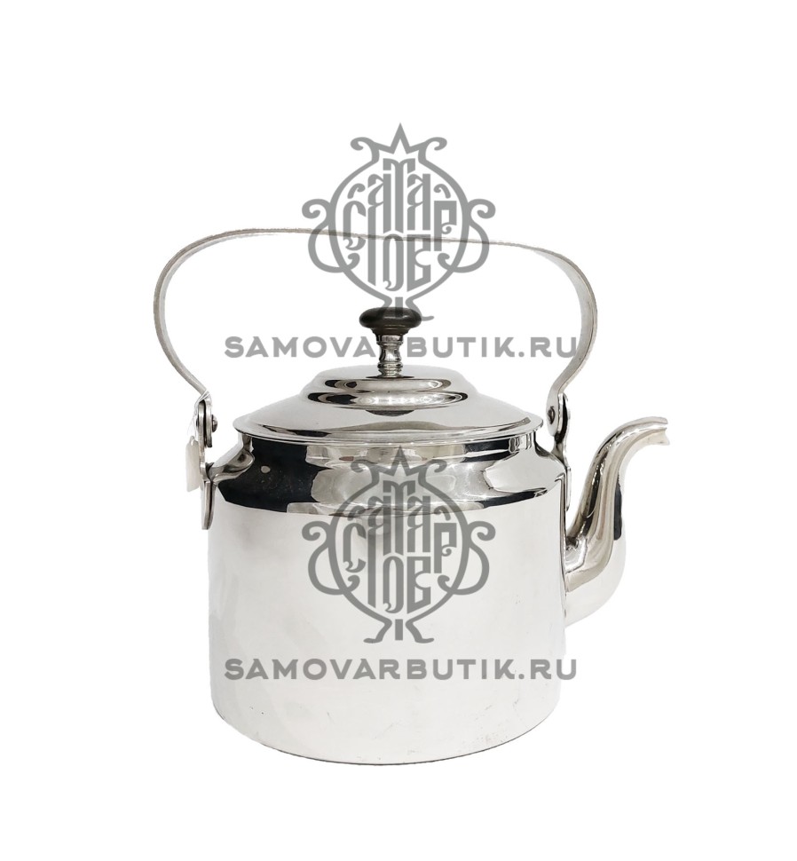 Чайник старинный 2,5 литра Штамп никелированный люкс