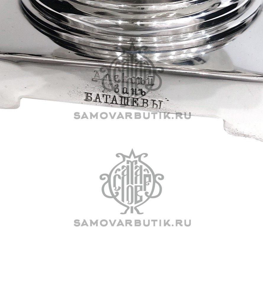 Самовар антикварный на дровах "Банка" 9 литров  Братья Баташевы никелированный люкс