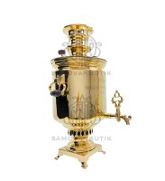 Самовар антикварный жаровый "Банка" с медалями Бр. Шемариных вислые ручки 7,5 литров
