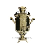Самовар антикварный на дровах "Банка" 5,5 литров Братьев Шемариных латунь полированная люкс
