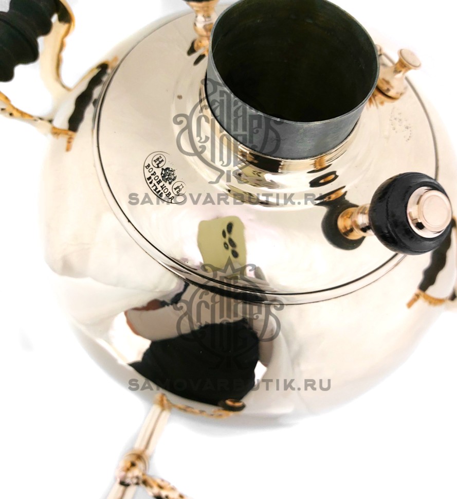 Самовар антикварный на дровах "Шар" 3 литра Н. А. Воронцова латунный люкс