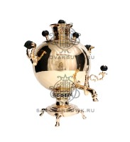 Самовар антикварный на дровах "Шар" 3 литра Н. А. Воронцова латунный люкс