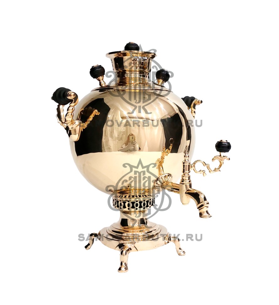 Самовар антикварный на дровах "Шар" 3 литра Н. А. Воронцова латунный люкс