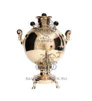 Самовар антикварный на дровах "Шар" 3 литра Н. А. Воронцова латунный люкс