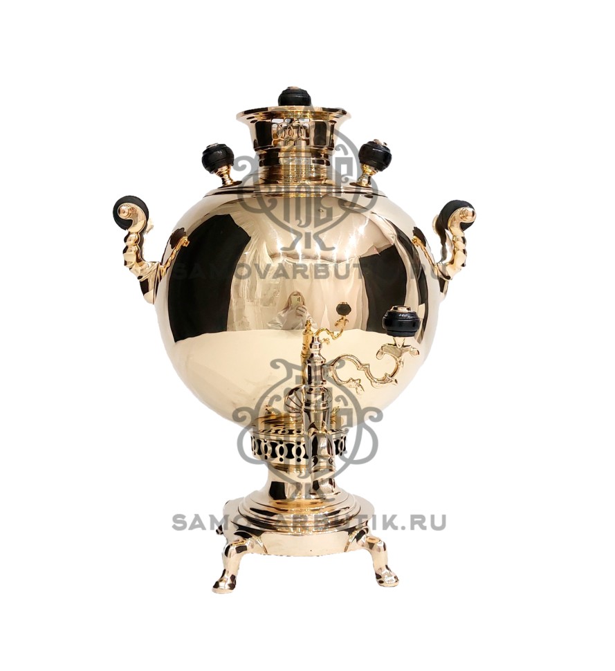Самовар антикварный на дровах "Шар" 3 литра Н. А. Воронцова латунный люкс
