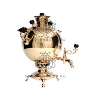 Самовар антикварный на дровах "Шар" 3 литра Н. А. Воронцова латунный люкс