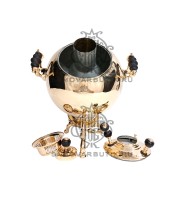 Самовар антикварный на дровах "Шар" 3 литра Н. А. Воронцова латунный люкс