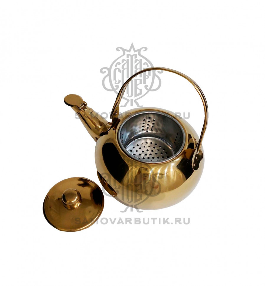 Чайник заварочный для самовара золотистый 0,8 литров