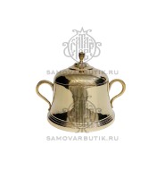 Сахарница антикварная латунная с крышкой "Артель Металл Штамп"