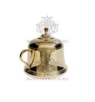 Сахарница антикварная латунная с крышкой "Артель Металл Штамп"