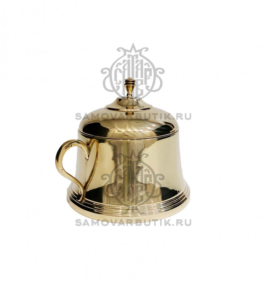 Сахарница антикварная латунная с крышкой "Артель Металл Штамп"