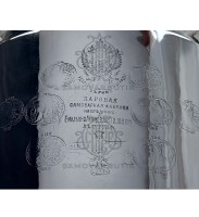 Самовар антикварный на дровах "Банка" с медалями в никеле Е, А. Баташев