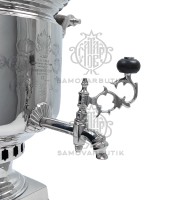 Самовар антикварный на дровах "Банка" с медалями в никеле Е, А. Баташев