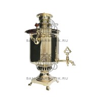 Самовар антикварный на дровах "Банка" 7 литров "Товарищество Кольчугино" латунный люкс