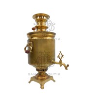 Самовар антикварный на дровах "Банка"  с медалями в патине И.Н. Шерлаимова 8 литров