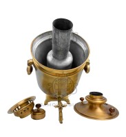 Самовар антикварный на дровах "Банка"  с медалями в патине И.Н. Шерлаимова 8 литров