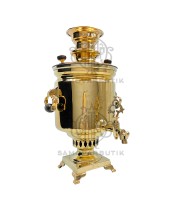 Самовар старинный на дровах "Банка" с медалями Бр. Шемариных с вислыми ручками 5,5 литров