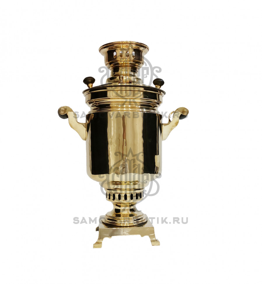 Самовар антикварный на дровах "Банка" 3,5 литра И.Г. Баташева латунный премиум